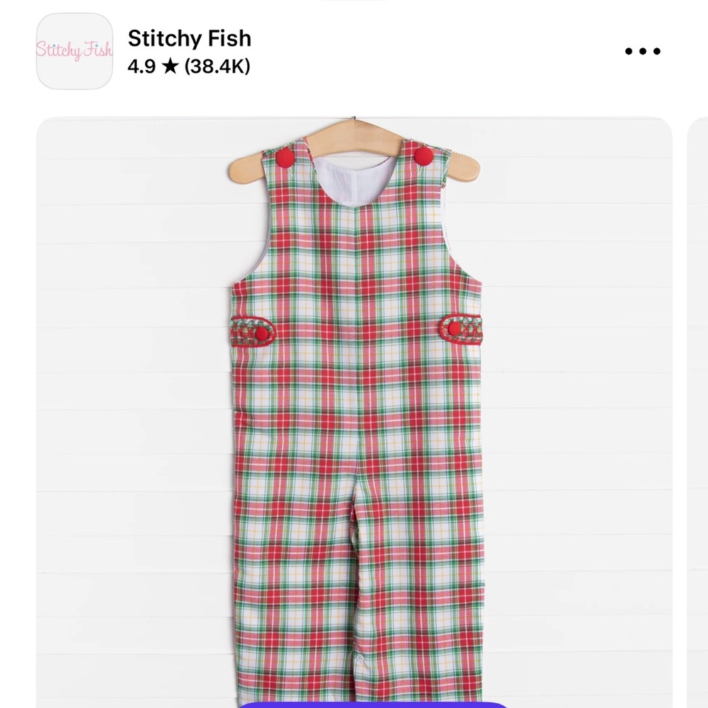 Stitchy Fish Plaid Jon Jon